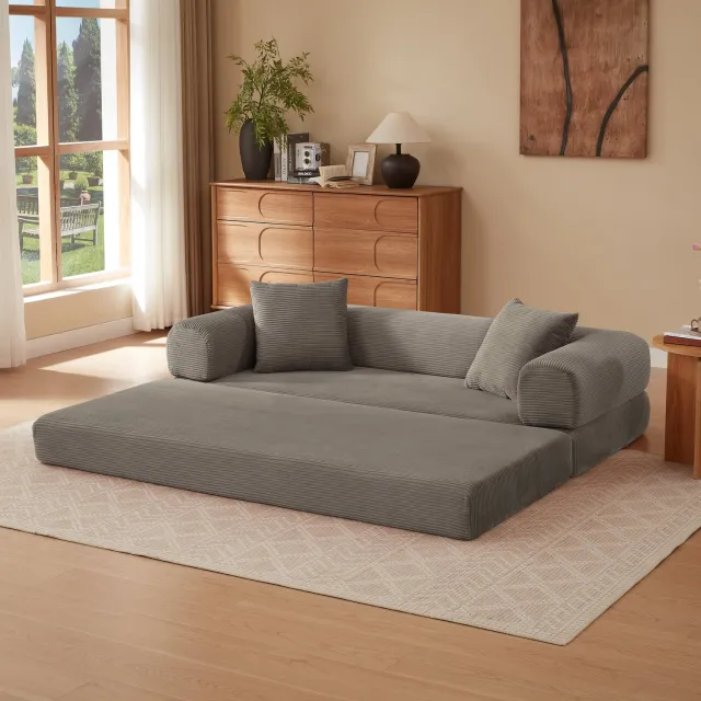CHICFURN Slaapbank - Uitklapbaar - Modulair - Taupe
