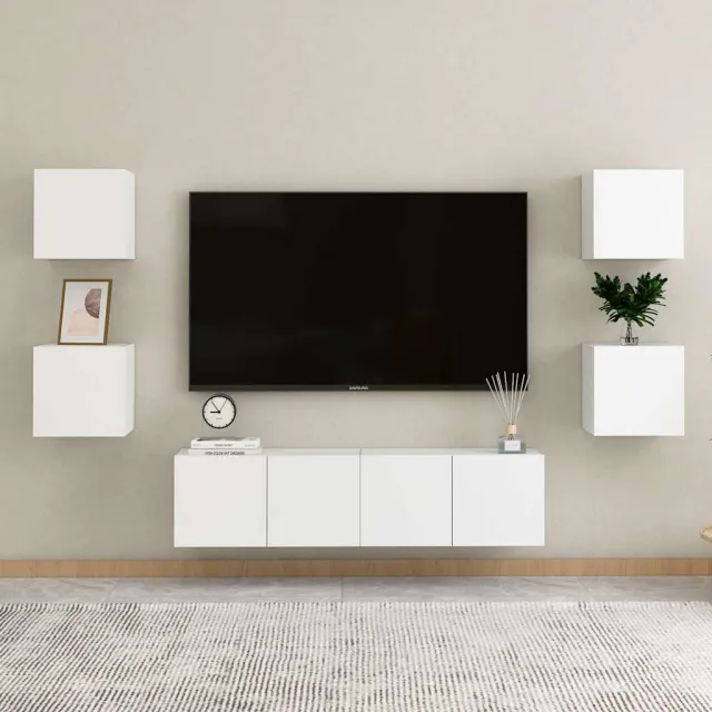 vidaXL Nachtkastjes 2 st 30,5x30x30 cm bewerkt hout wit, foto 3