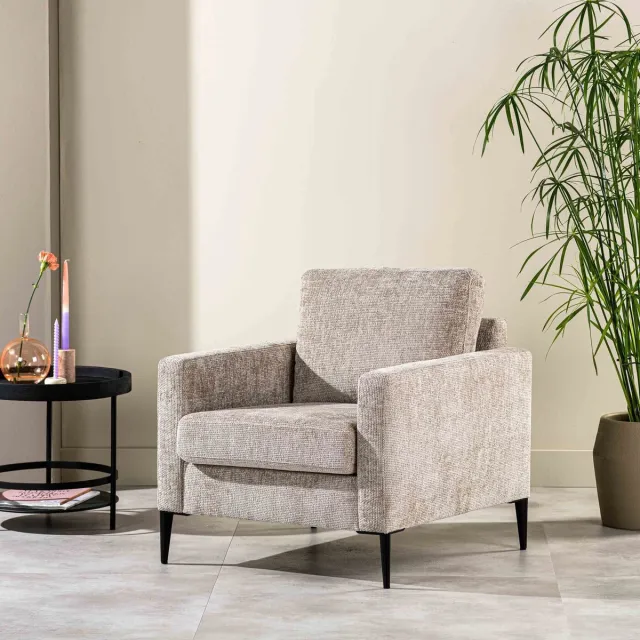 Giga Living Fauteuil Champagne - Stof - 76x81x82cm - Fauteuil Halberton Elite - Giga Meubel