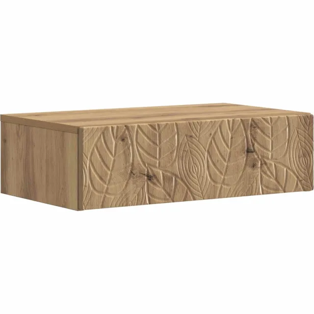 vidaXL Wandgemonteerde - Zijtafel - 87,5 - x - 34,5 - x - 17 - cm - Bewerkt - hout Artisanaal eiken