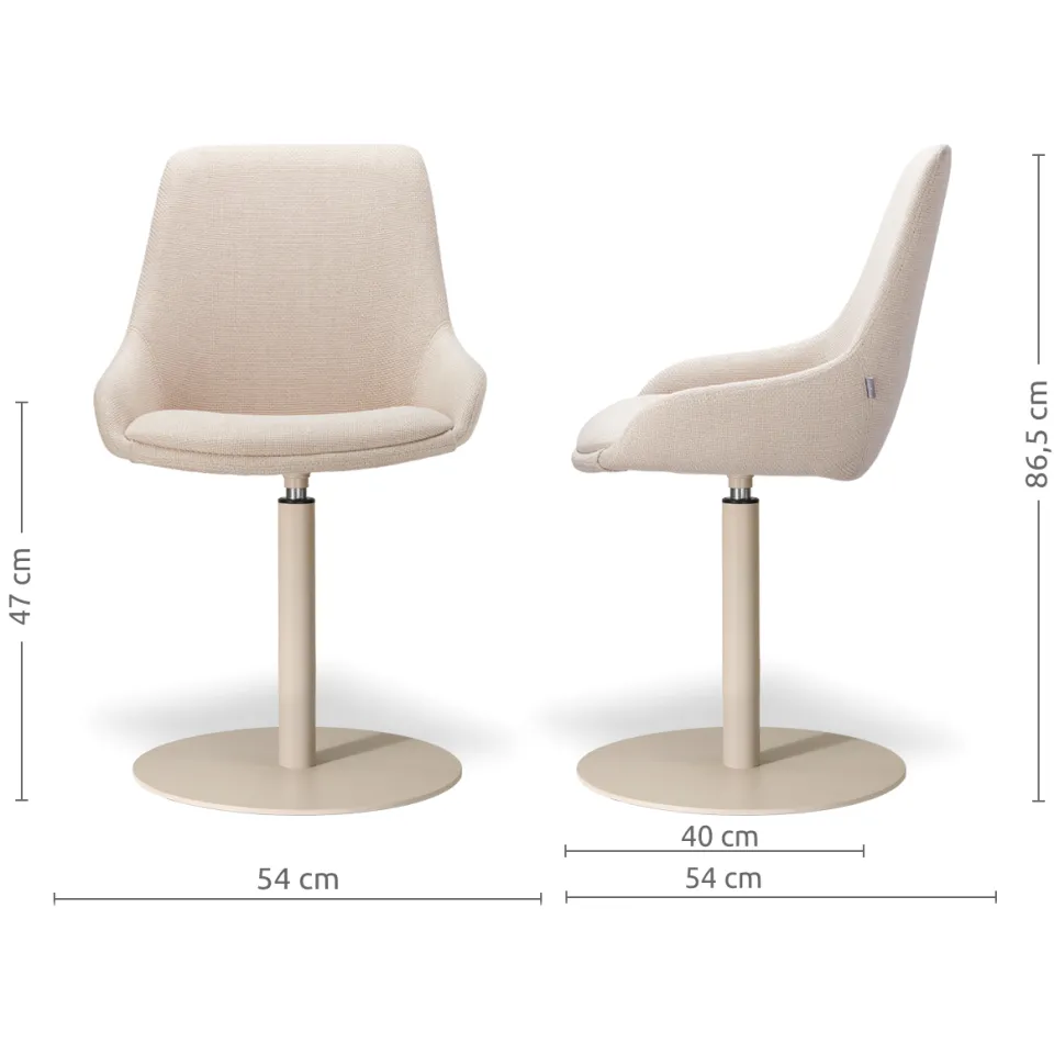 Nolon Niva-Isa draaibare tulp eetkamerstoel beige - beige onderstel