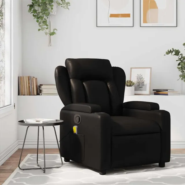 vidaXL Massagestoel - van - zwart - kunstleer