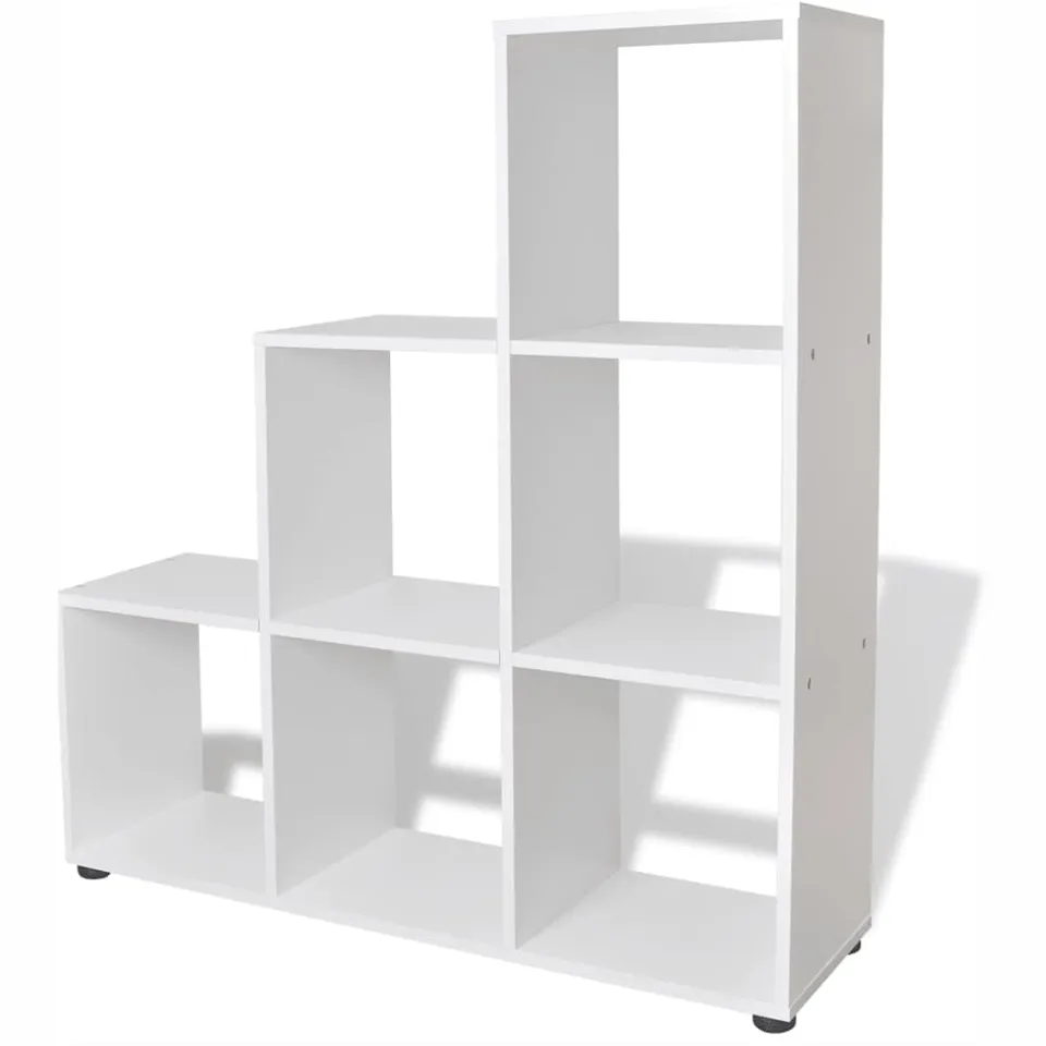 vidaXL Boekenkast/presentatiemeubel trapvormig 107 cm wit, foto 3
