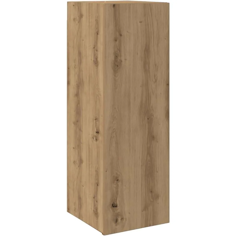 vidaXL Tv-wandkasten 3 st bewerkt hout artisanaal eikenkleurig Bruin