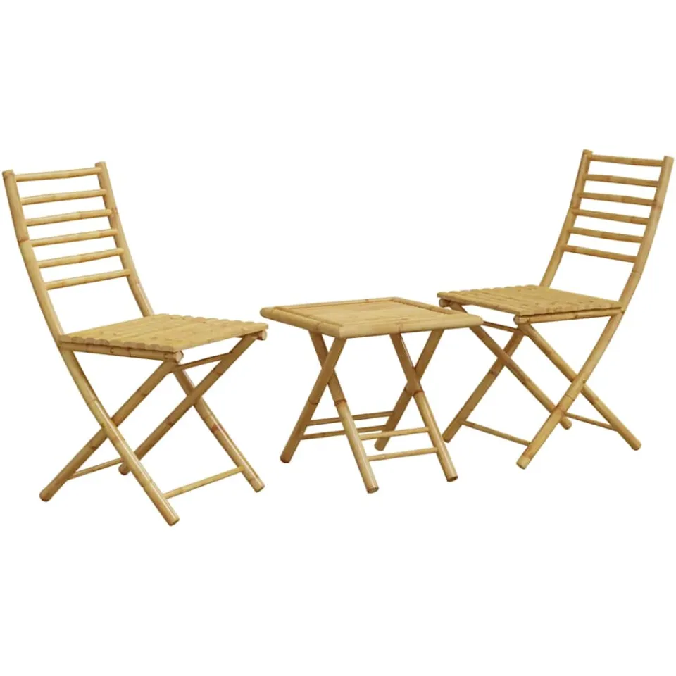 vidaXL 3-delige Bistroset bamboe Bruin