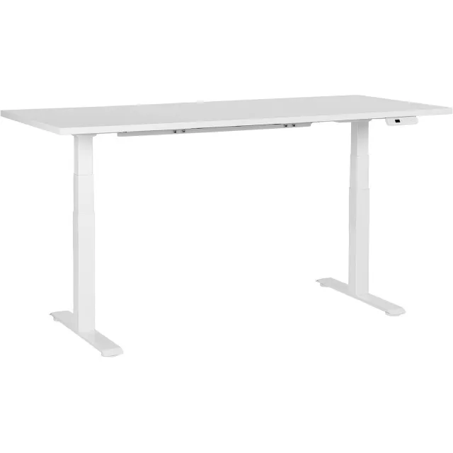 Beliani DESTINES - Elektrisch Verstelbaar bureau - Wit - 180 cm - Spaanplaat