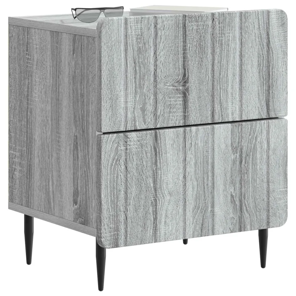 vidaXL Nachtkastje Grijs sonoma 43 x 34,5 x 49,5 cm Bewerkt hout