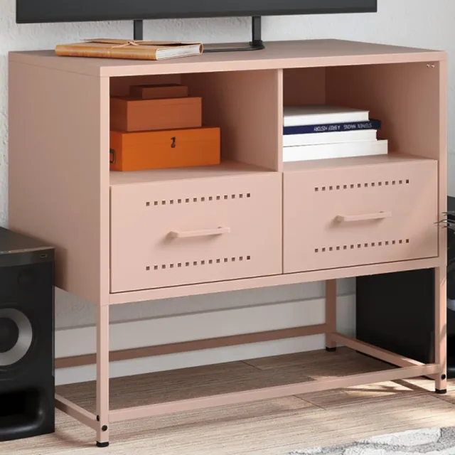 vidaXL Tv-meubel 68x39x60,5 cm staal roze, foto 2