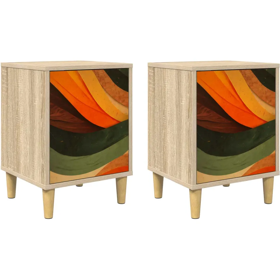 vidaXL Nachtkastje BONN 2 st Sonoma Eiken 36 x 33 x 50 cm Bewerkt hout, foto 3