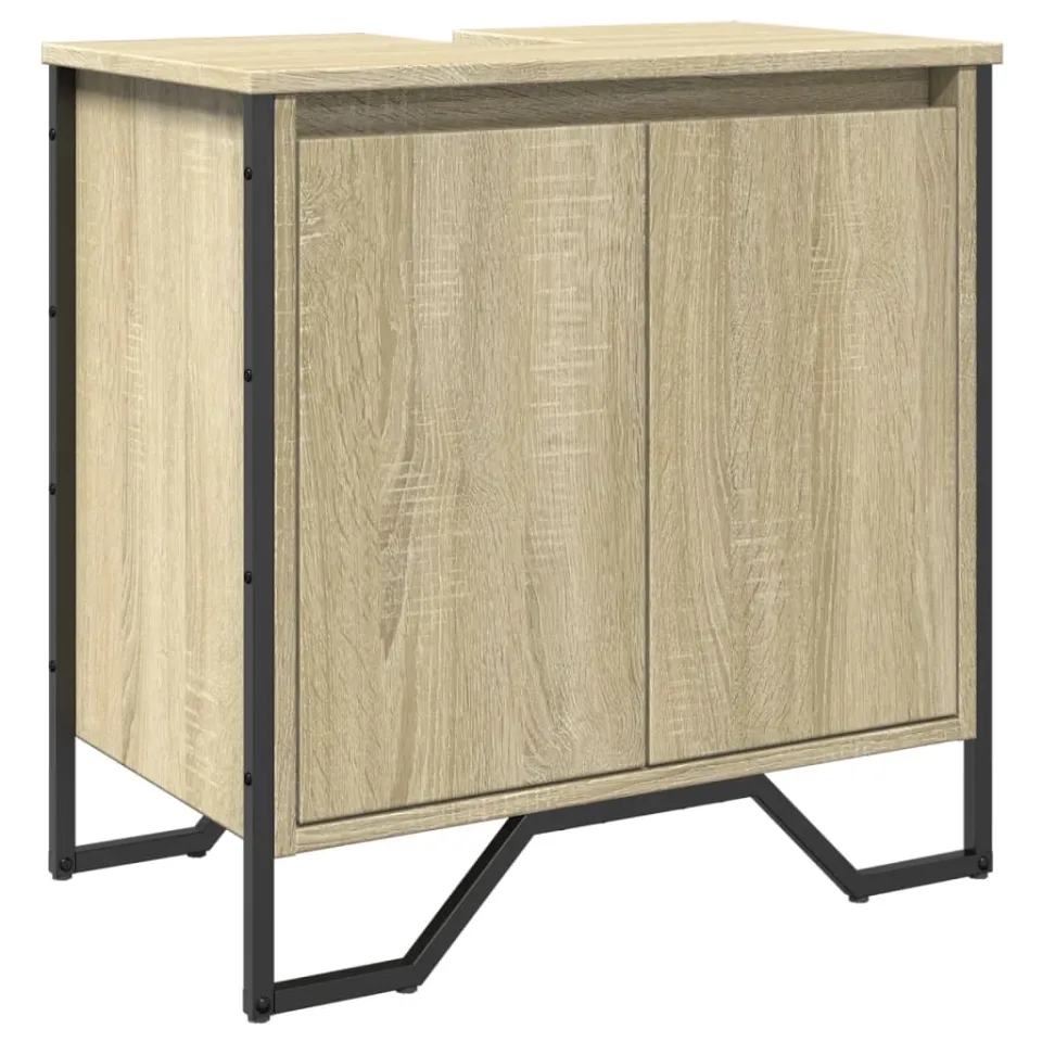vidaXL Wastafelkast 60x35x60 cm bewerkt hout sonoma eikenkleurig, foto 3