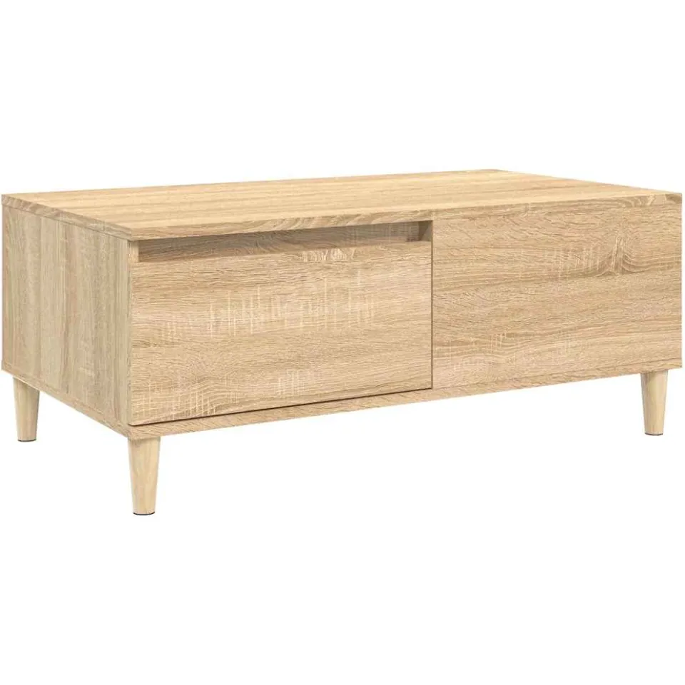 vidaXL Salontafel 90x50x36,5 cm bewerkt hout sonoma eikenkleurig Bruin