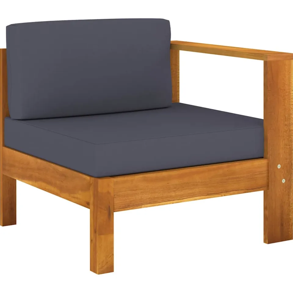 vidaXL 10-delige Loungeset met donkergrijze kussens acaciahout grijs, foto 4