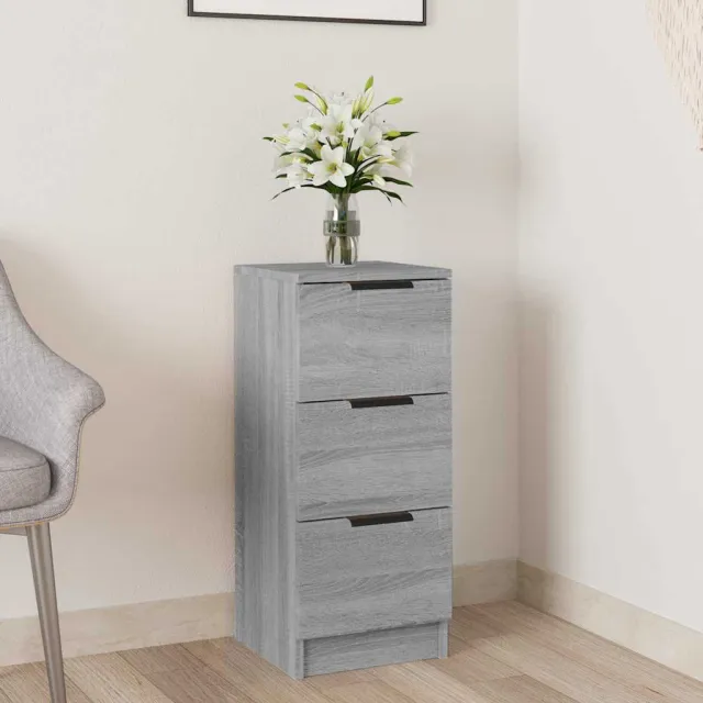 vidaXL Dressoir 30x30x70 cm bewerkt hout grijs sonoma eikenkleurig, foto 2