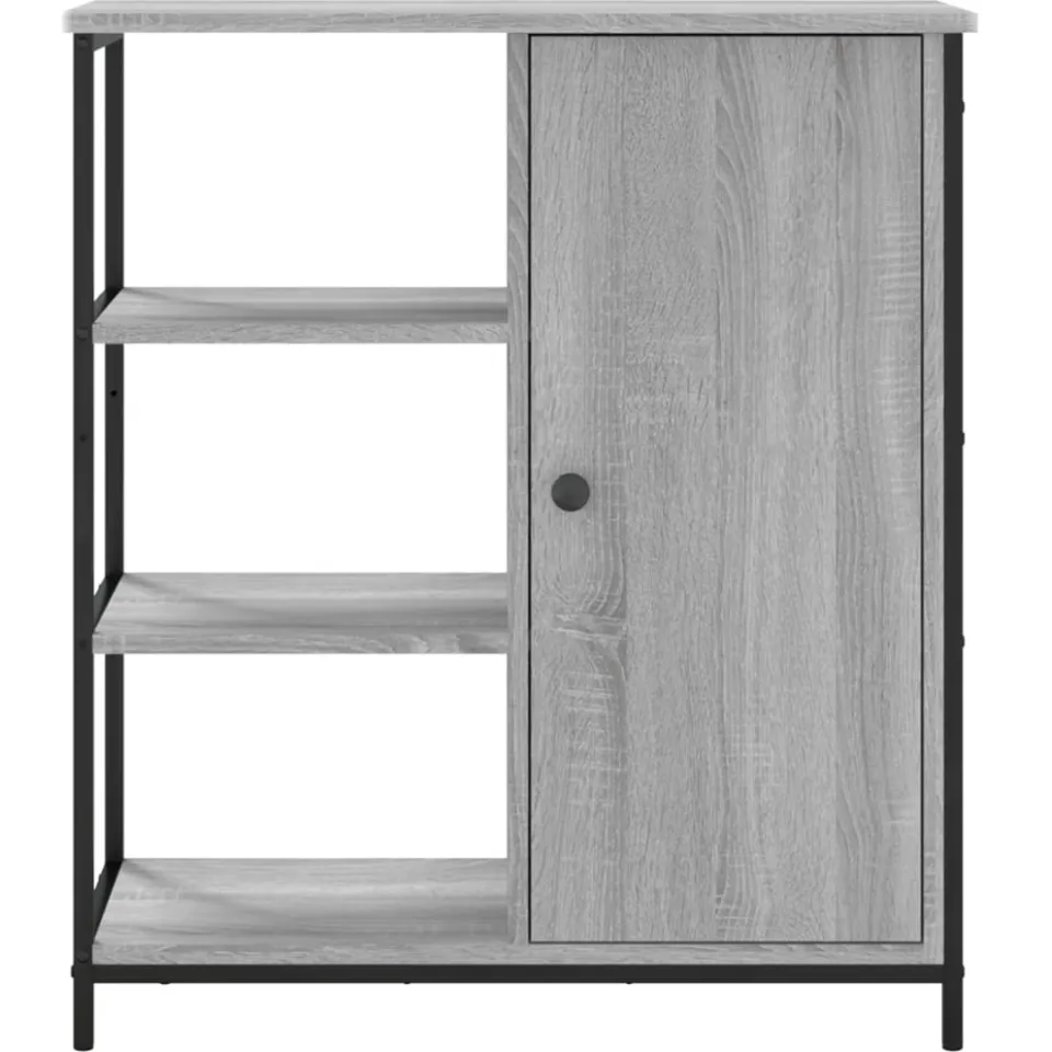 vidaXL Dressoir 70x30x80 cm bewerkt hout grijs sonoma, foto 4