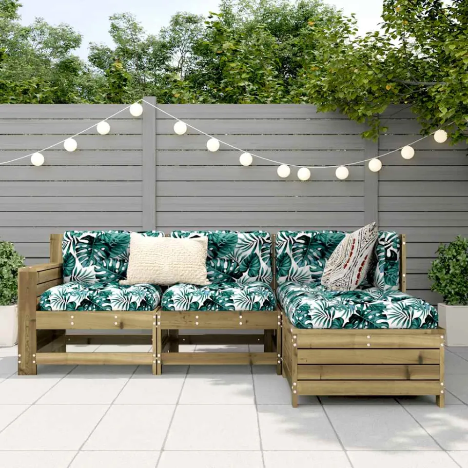 vidaXL 4-delige Loungeset geïmpregneerd grenenhout bruin, foto 2