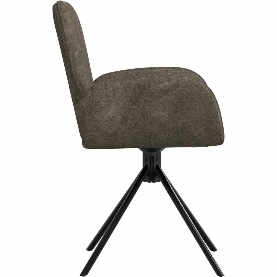 vidaXL Draai Eetstoelen 2 st Nep Suede Leer Donkergrijs, foto 4