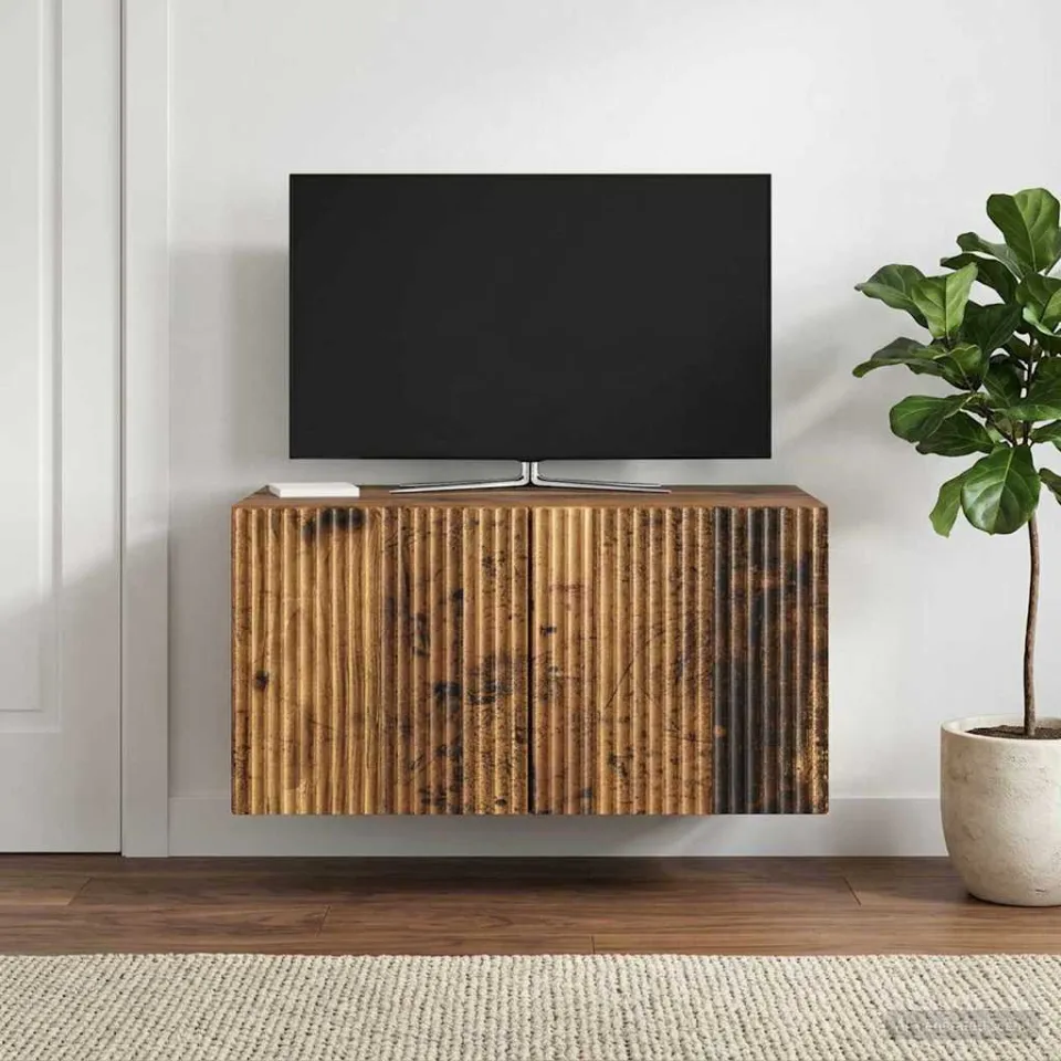 vidaXL Wandbeugel TV-kast 59,5 x 41 x 30 cm Oud hout Bewerkt hout bruin, foto 4