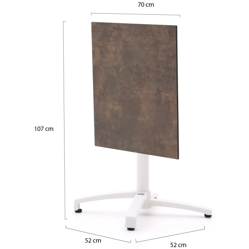 Bellagio tuinmeubelen Bellagio Canzo klaptafel 70x70x73cm wit, foto 3