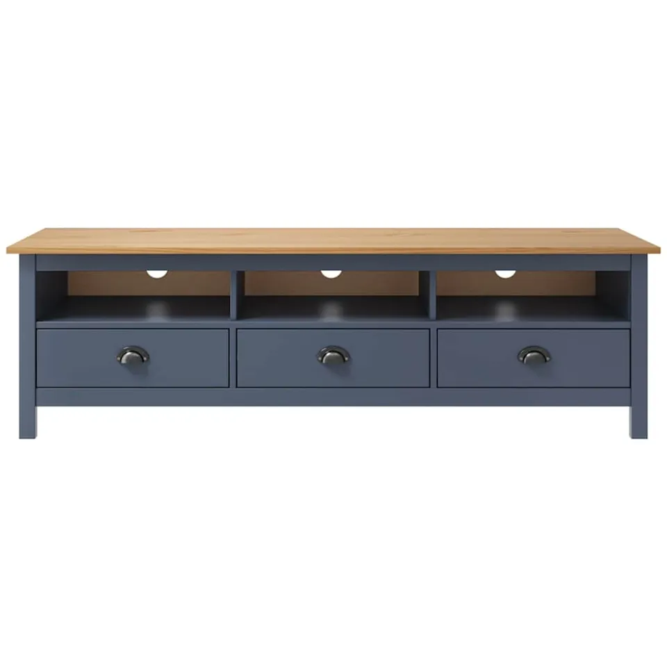 vidaXL Tv-meubel Hill 158x40x47 cm massief grenenhout grijs, foto 2