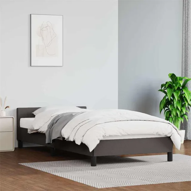 vidaXL Bedframe met hoofdeinde zonder matras 100x200 cm grijs