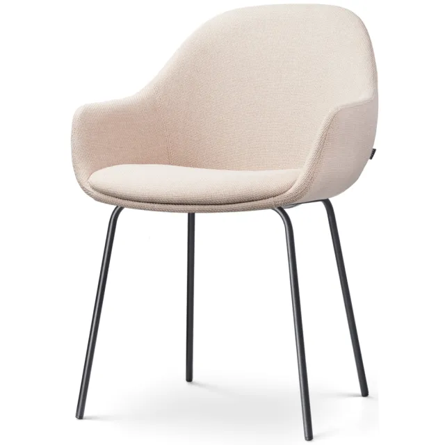 Nolon Nora-Mae eetkamerstoel beige - zwart onderstel