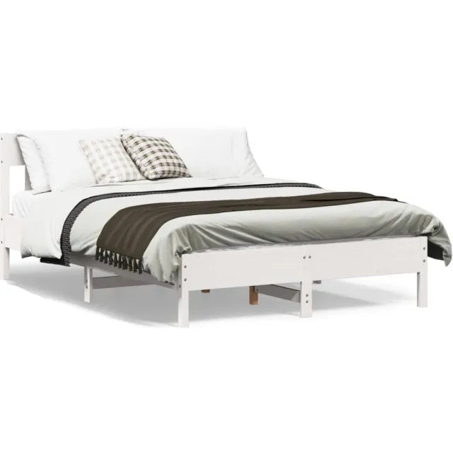 vidaXL Bedframe zonder matras massief grenenhout wit 120x190 cm