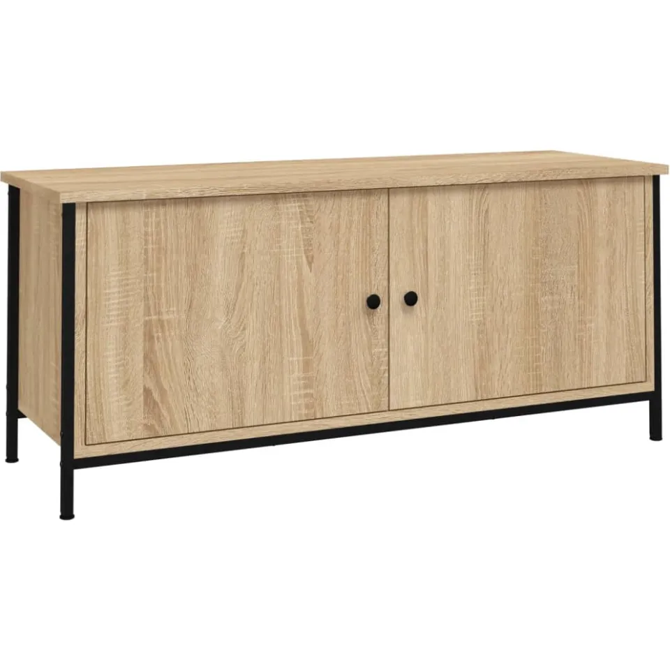 vidaXL Tv-meubel 102x35x45 cm bewerkt hout sonoma eikenkleurig Bruin