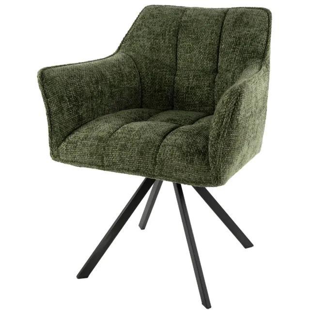 AnLi Style Armstoel Raster draaibaar Groen - set van 2