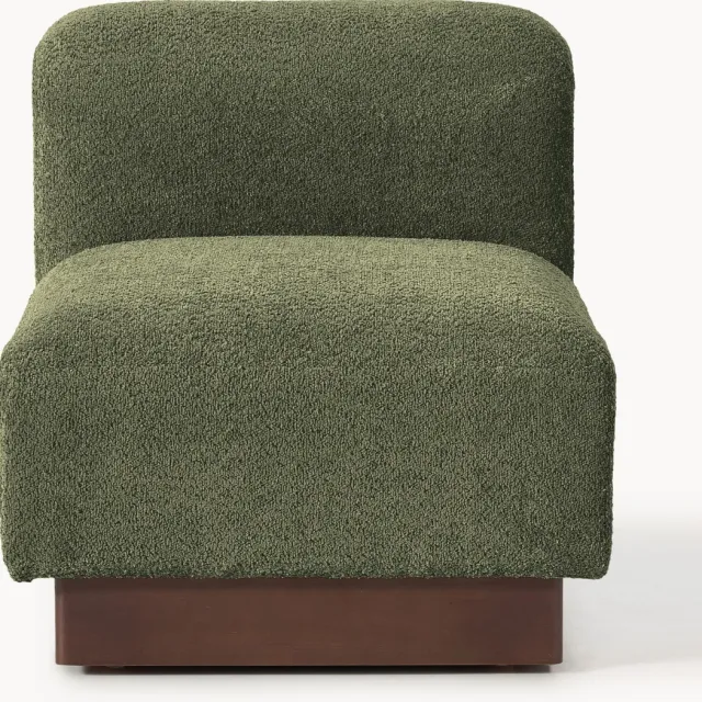 Westwing Collection Middelste module Natalie van teddy-bouclé Groen