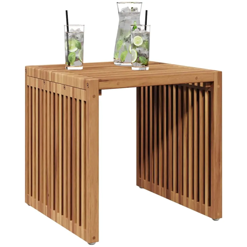 vidaXL Tuin Bijzettafel Bruin 45 x 45,5 x 45,5 cm Massief Teakhout