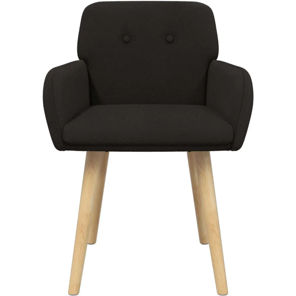 vidaXL Eettafelstoelen 2 st Bouclé Zwart 59 x 56,5 x 85 cm