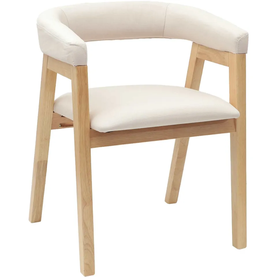 vidaXL Eettafelstoelen 2 st Massief Rubberhout Naturel 54 x 57 x 73 cm, foto 4