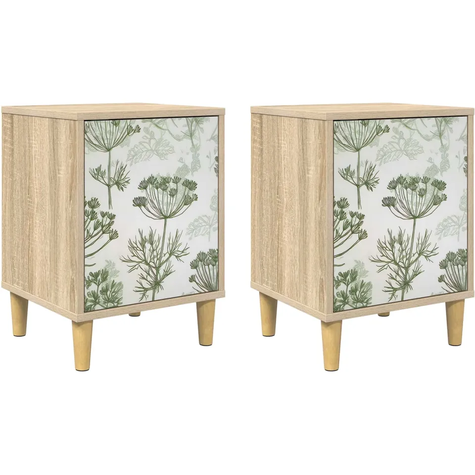 vidaXL Nachtkastje GOTHA 2 st Sonoma Eiken 36 x 33 x 50 cm Bruin