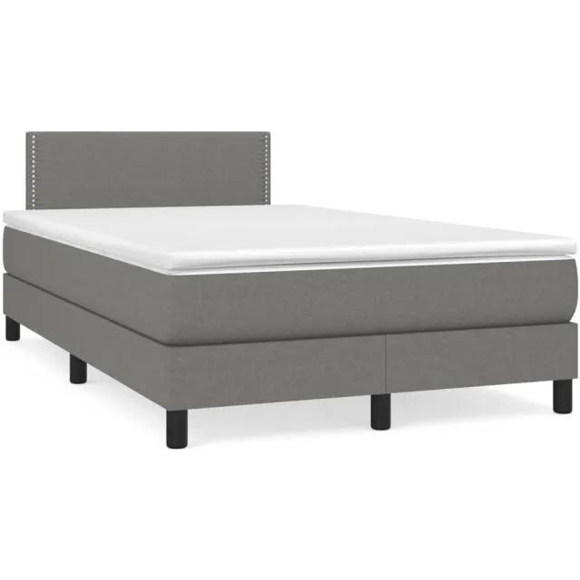 vidaXL Boxspring met matras stof donkergrijs 120x190 cm grijs