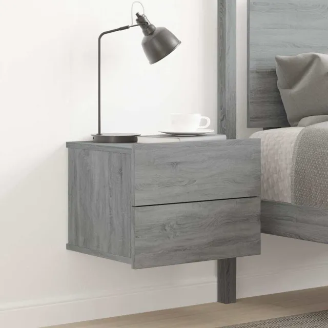 vidaXL Nachtkastje 40x30x30 cm bewerkt hout grijs sonoma eikenkleurig, foto 2