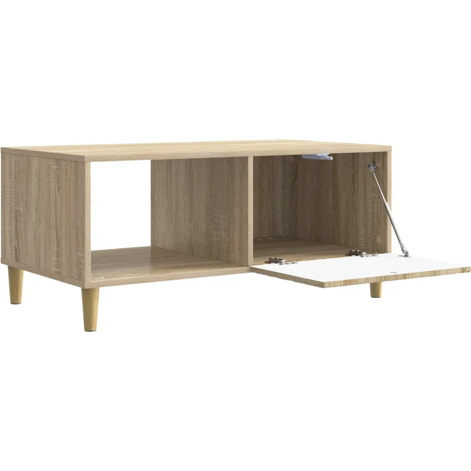 vidaXL Salontafel Sonoma Eiken 90 x 50 x 40 cm Bewerkt hout Bruin
