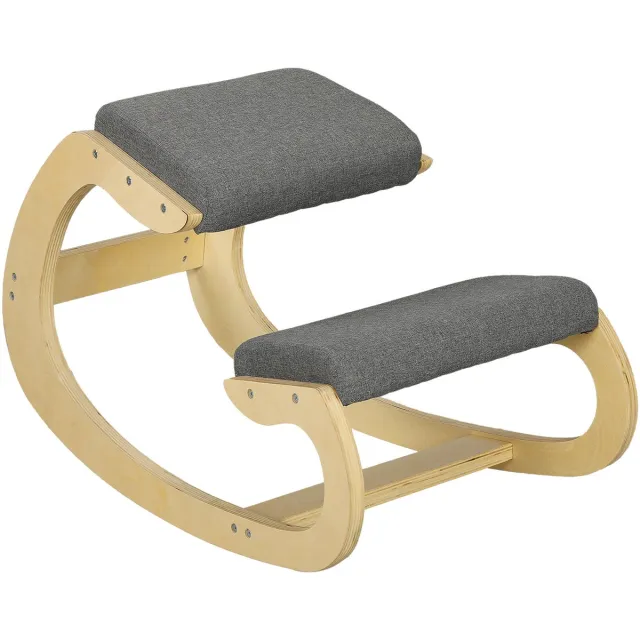 Clruro Kniestuhl - Ergonomisch Schommelend voor Homeoffice ter Verbetering van Houding - Stof - Grijs