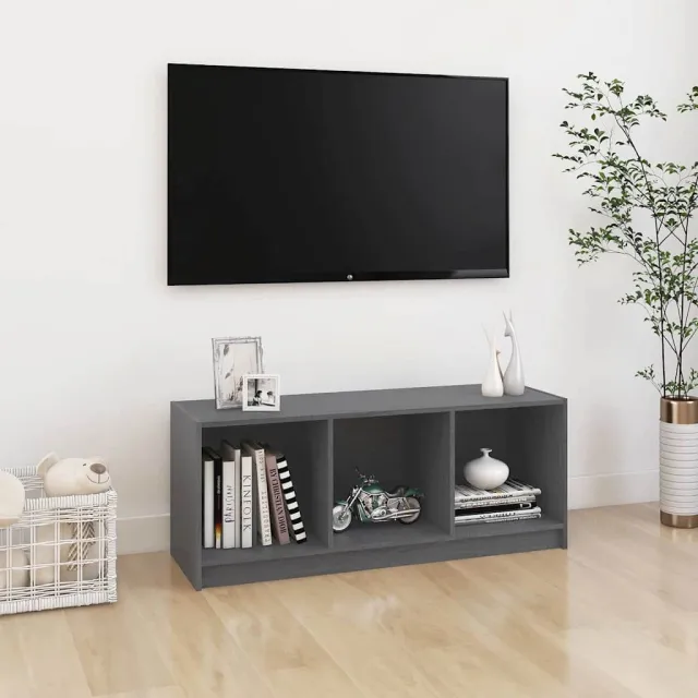 vidaXL Tv-meubel 104x33x41 cm massief grenenhout grijs, foto 2