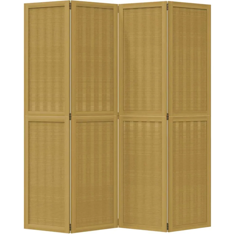 vidaXL Kamerscherm met 4 panelen massief paulowniahout bruin, foto 4