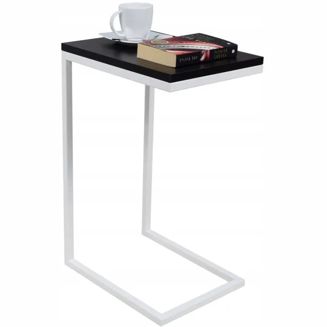 FutuStal Bijzettafel - Wit Mat - Zwart - Stalen Frame Wit Mat;Zwart