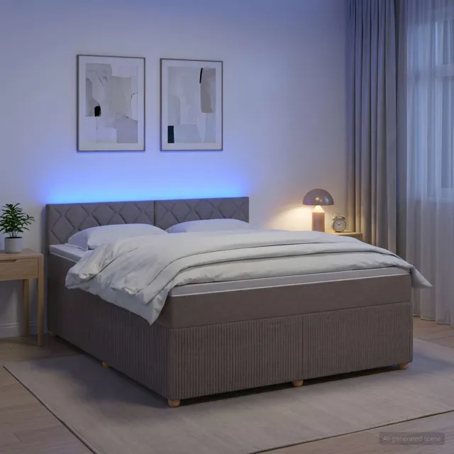 vidaXL Boxspringbed met matras met hoofdeinde Taupe 180 x 200 cm Stof