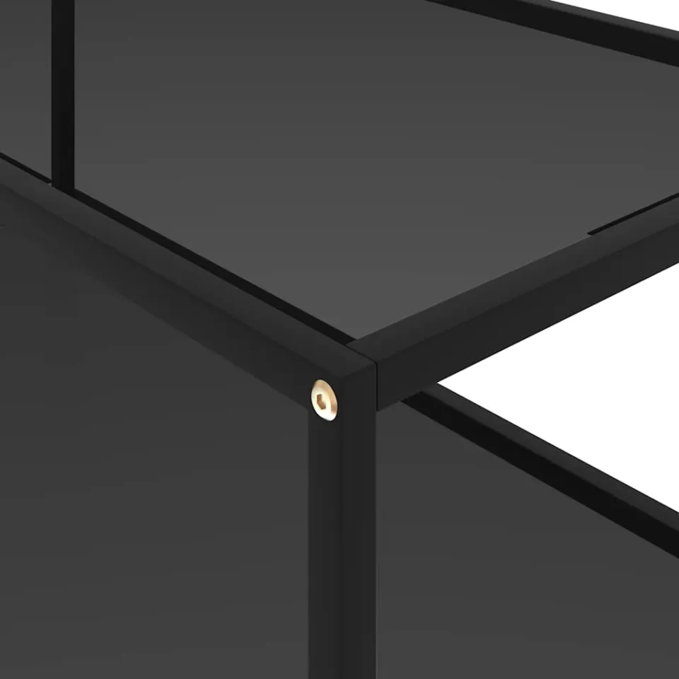 vidaXL Salontafel 100x50x35 cm gehard glas zwart, foto 3