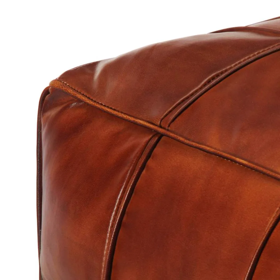 vidaXL Poef 60x60x30 cm echt geitenleer tan bruin, foto 3