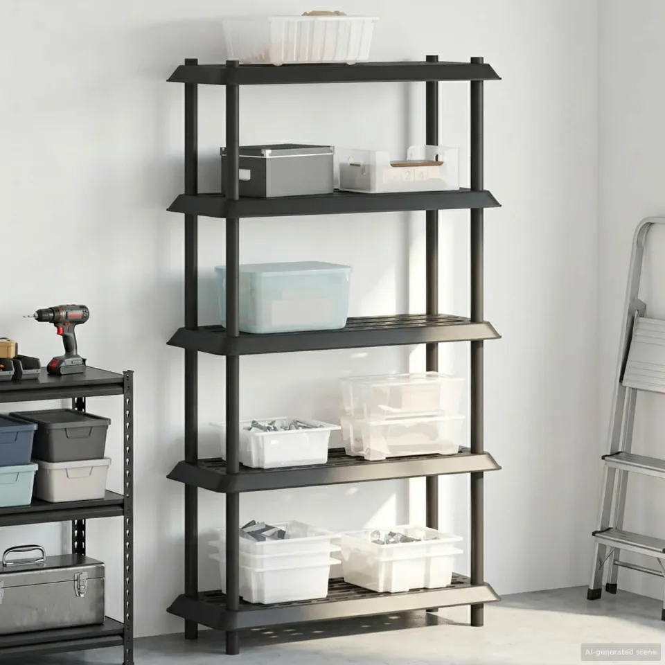 vidaXL Plankenunit 5-laags 100 x 40 x 177 cm PP Antracietkleurig, foto 4