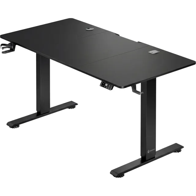 Casaria Zit sta bureau - Elektrisch Verstelbaar USB 140x60cm – Zwart