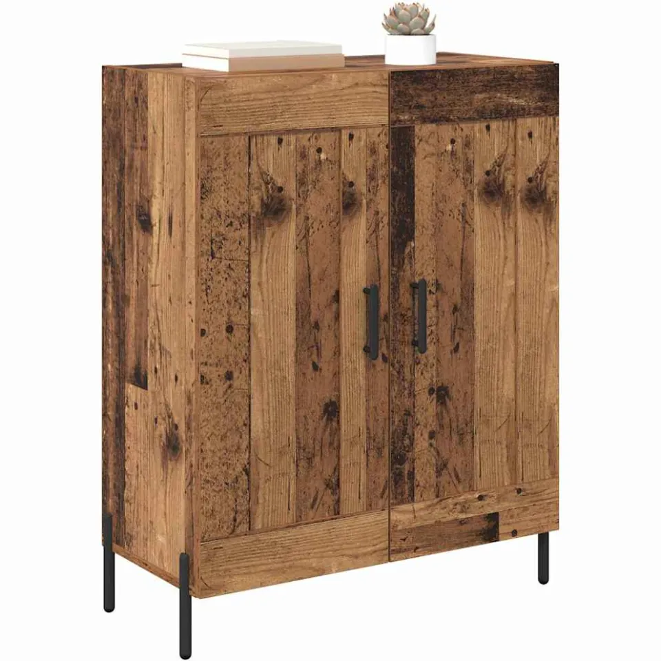 vidaXL Dressoir Oud Hout 69,5 x 34 x 90 cm Gemonteerd hout en ijzer Bruin