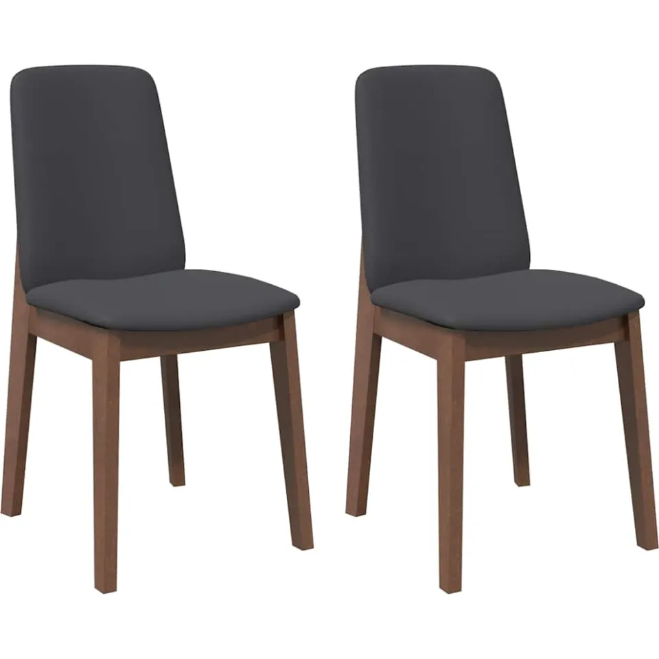 vidaXL Eetkamerstoelen met kussens 2 st massief hout rubber bruin
