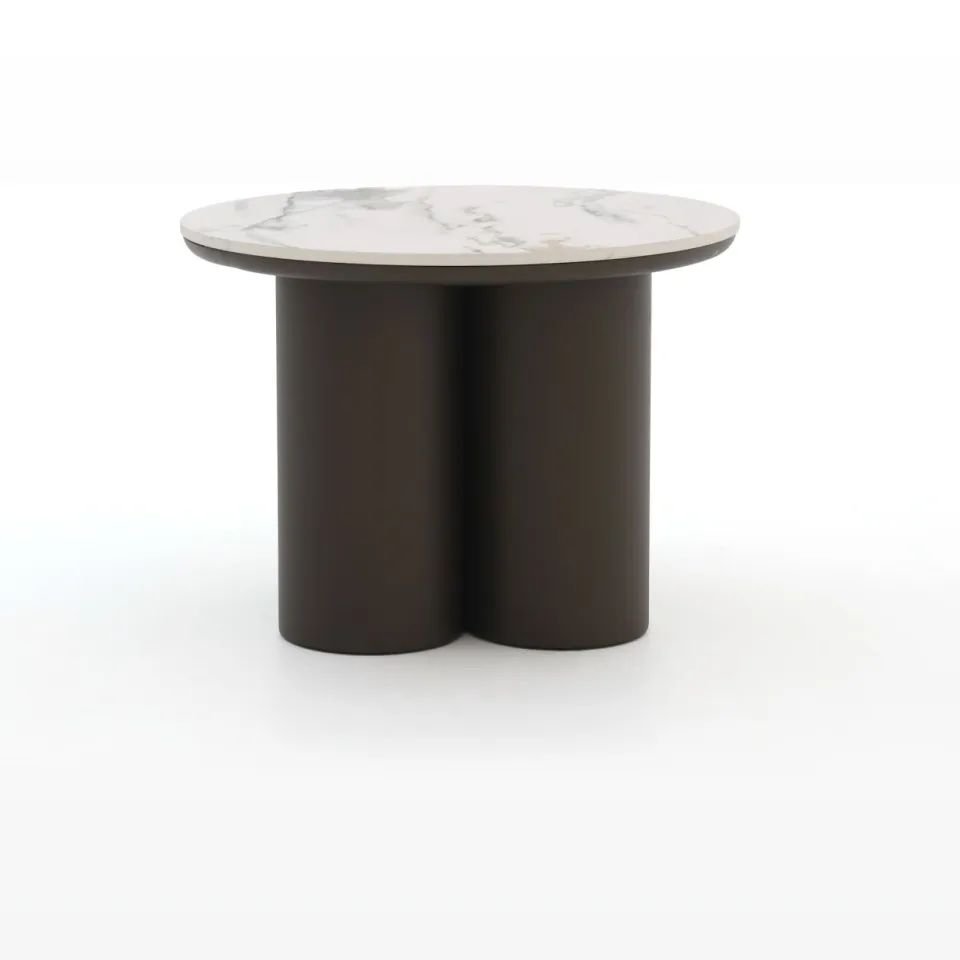 Apple Bee Tonga bijzet tuintafelset ø 80cm (h: 36cm)/ø 60cm (h: 44cm) taupe, foto 4