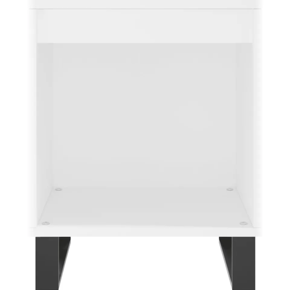 vidaXL Nachtkastje 40x35x50 cm bewerkt hout wit, foto 4