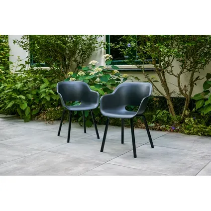 Keter Tuinstoel Noa Zwart 55x56,5x80cm - 2 Stuks, foto 3